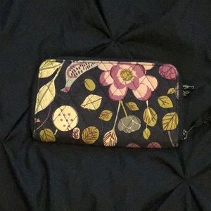 Navy blue floral wallet